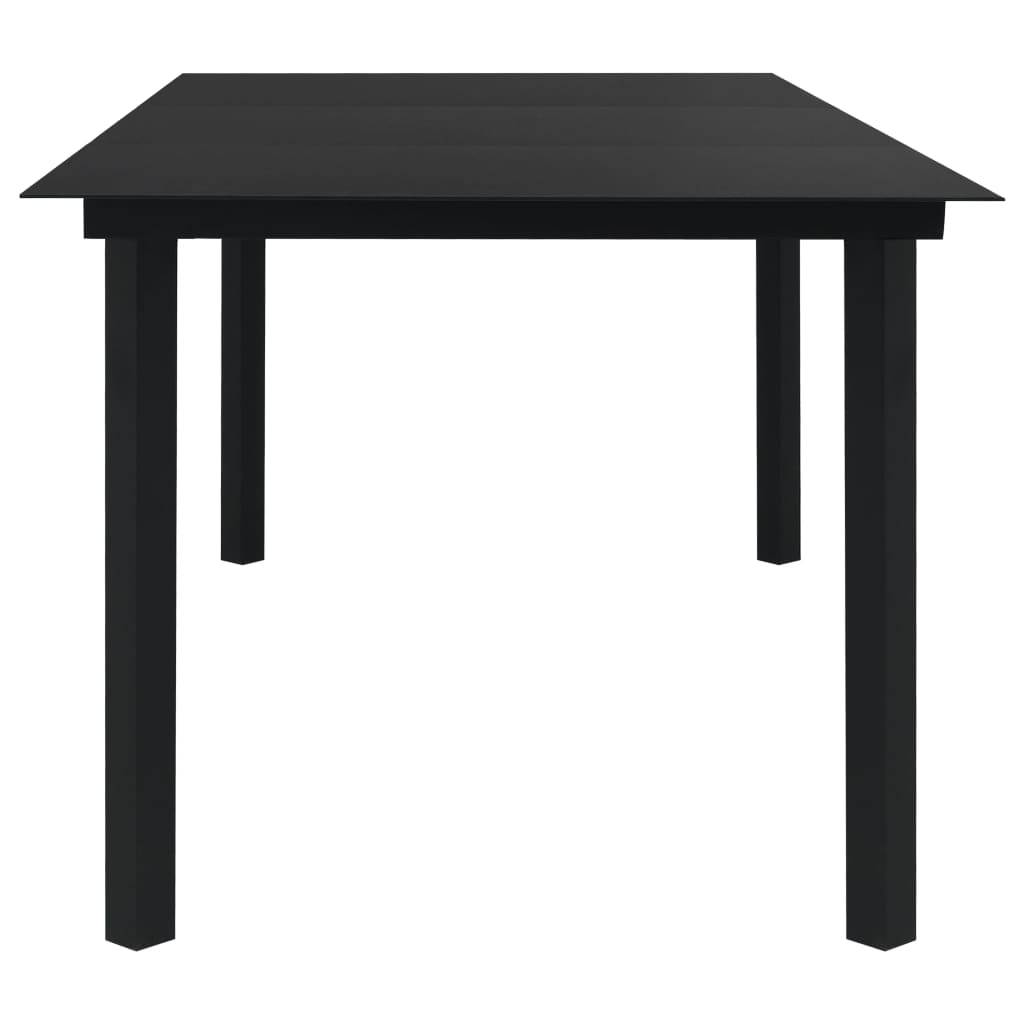 vidaXL Dining Set | Black | Glass | Large | Seats Many | Garden Dining Set