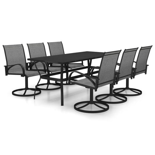 vidaXL Dining Set | Anthracite, Grey | Powder-coated steel, Textilene