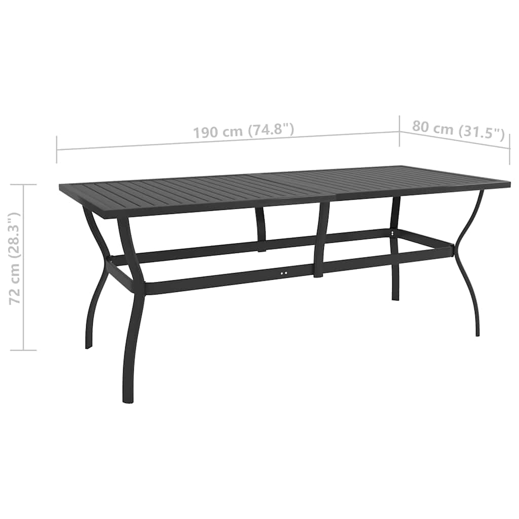 vidaXL 7 Piece Garden Dining Set Textilene and Steel