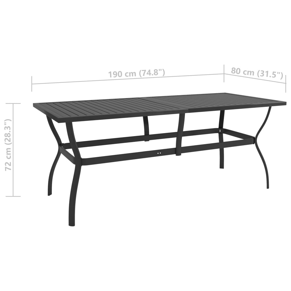 vidaXL Dining Set | Anthracite, Grey | Textilene, Powder-Coated Steel | Large