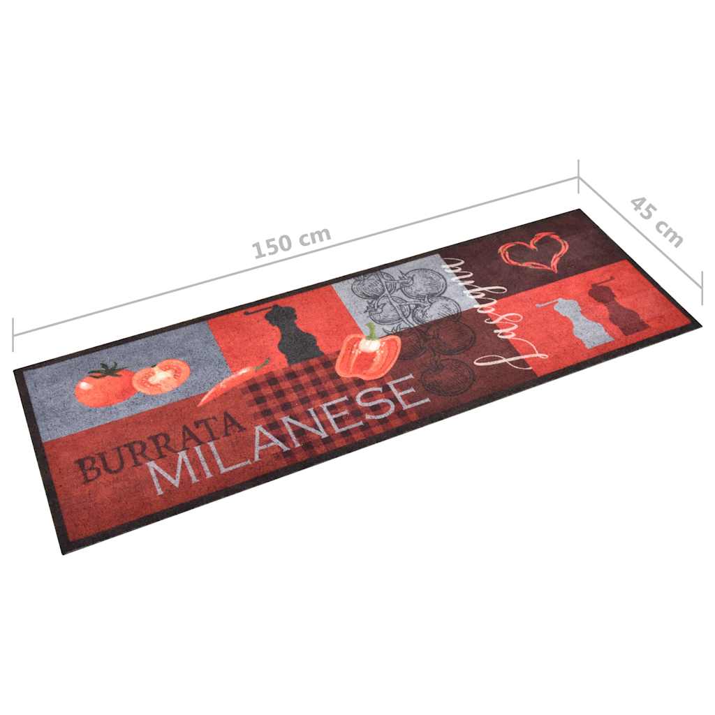 vidaXL Kitchen Carpet Washable Tomatoes 45x150 cm