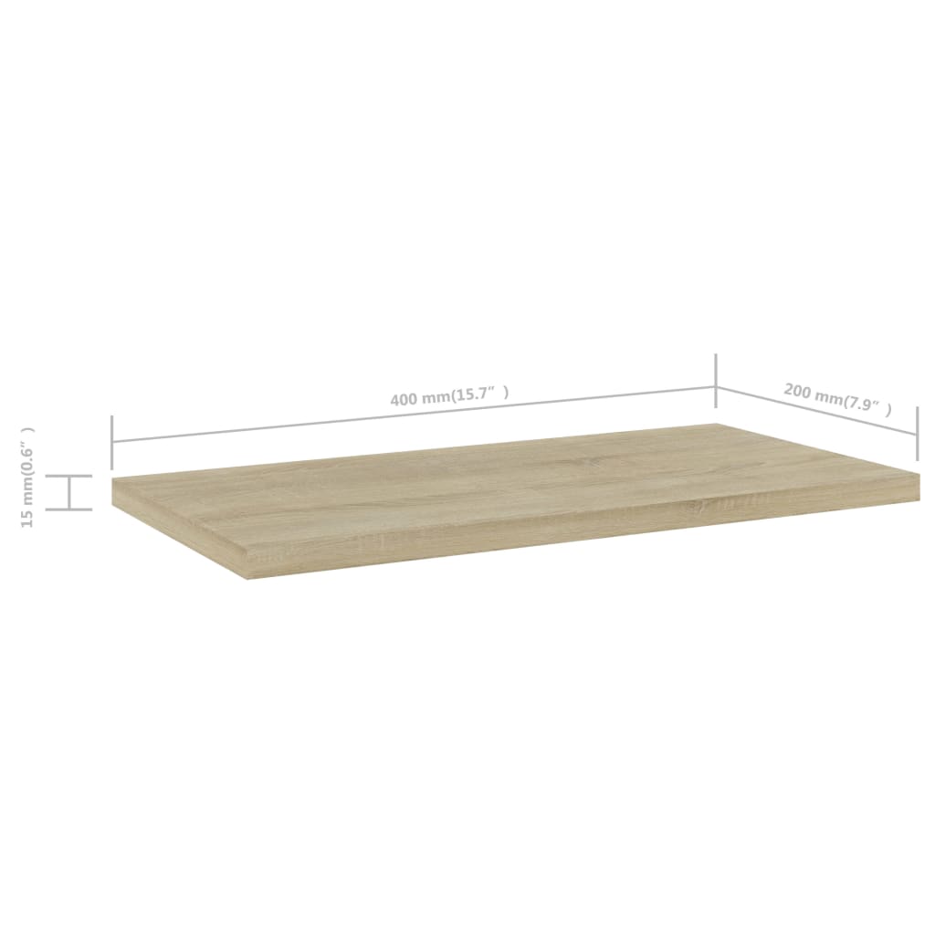 805144 vidaXL Bookshelf Boards 4 pcs Sonoma Oak 40x20x1,5 cm Engineered Wood