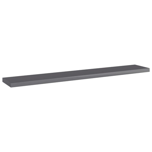805216 vidaXL Bookshelf Boards 4 pcs High Gloss Grey 60x10x1,5 cm Engineered Wood