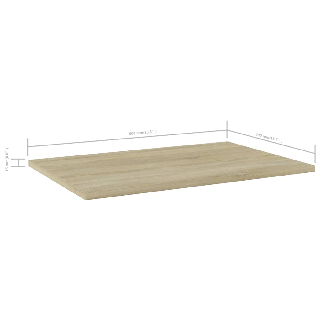 805256 vidaXL Bookshelf Boards 4 pcs Sonoma Oak 60x40x1,5 cm Engineered Wood