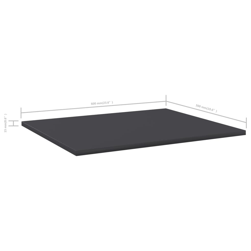 805270 vidaXL Bookshelf Boards 4 pcs Grey 60x50x1,5 cm Engineered Wood