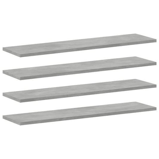 805306 vidaXL Bookshelf Boards 4 pcs Concrete Grey 80x20x1,5 cm Engineered Wood