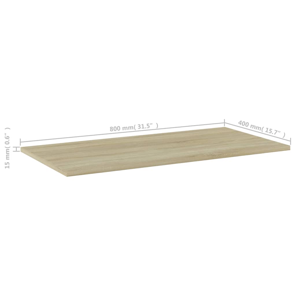 805336 vidaXL Bookshelf Boards 4 pcs Sonoma Oak 80x40x1,5 cm Engineered Wood
