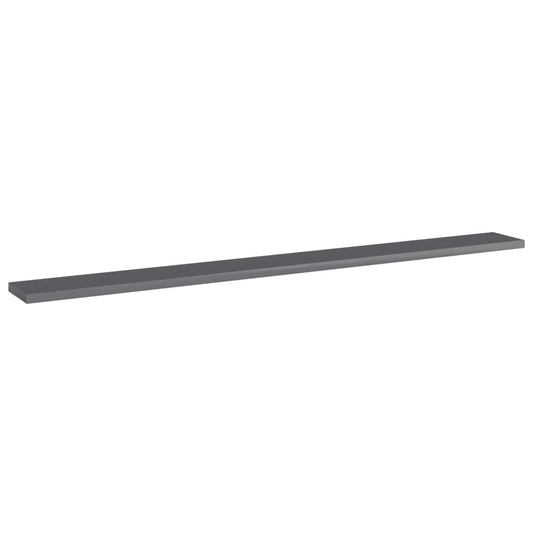 805376 vidaXL Bookshelf Boards 4 pcs High Gloss Grey 100x10x1,5 cm Engineered Wood
