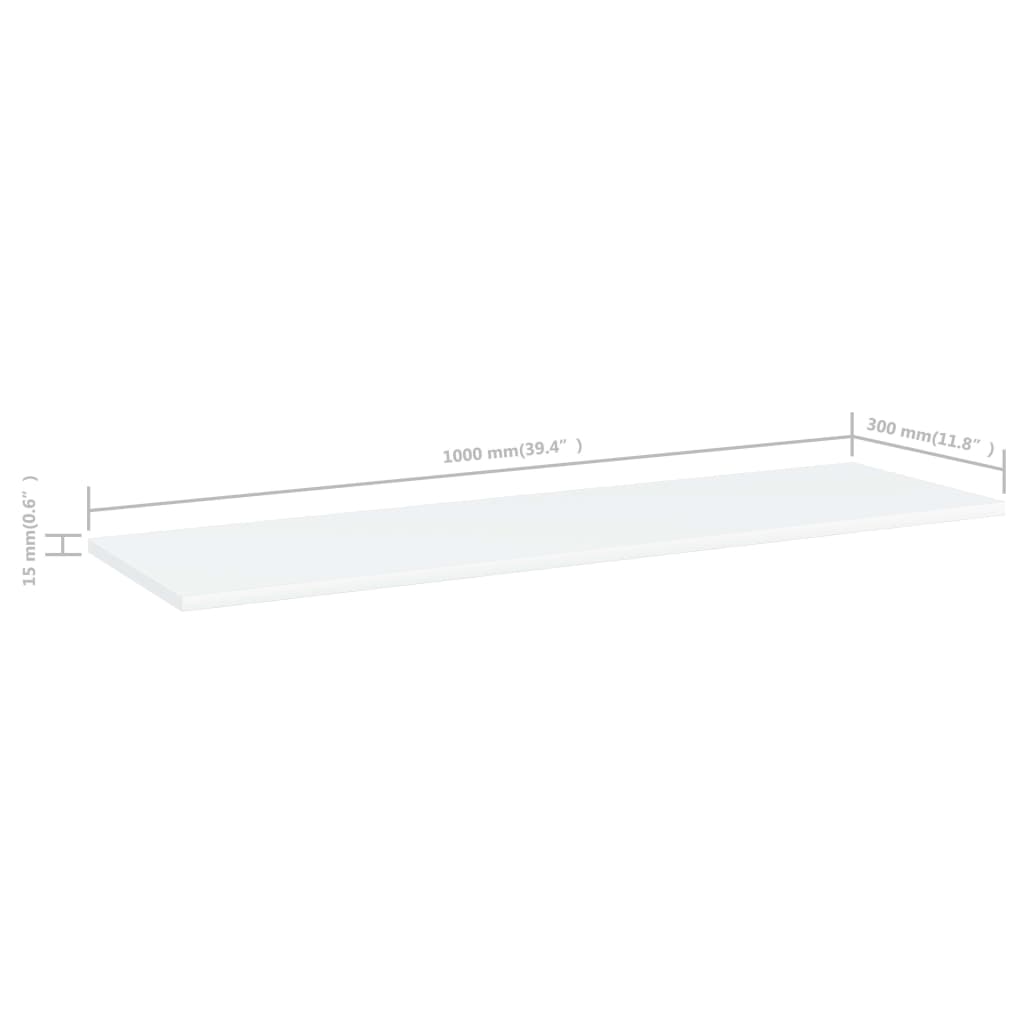 vidaXL Bookshelf Boards 8 pcs White 100x30x1.5 cm Engineered Wood