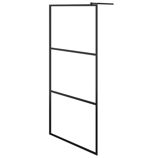 vidaXL Shower walls Black 100 x 195 cm Glass and Aluminium