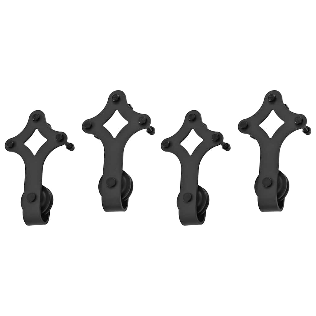 vidaXL Sliding Door Hardware Kits 2 pcs 183 cm Steel Black