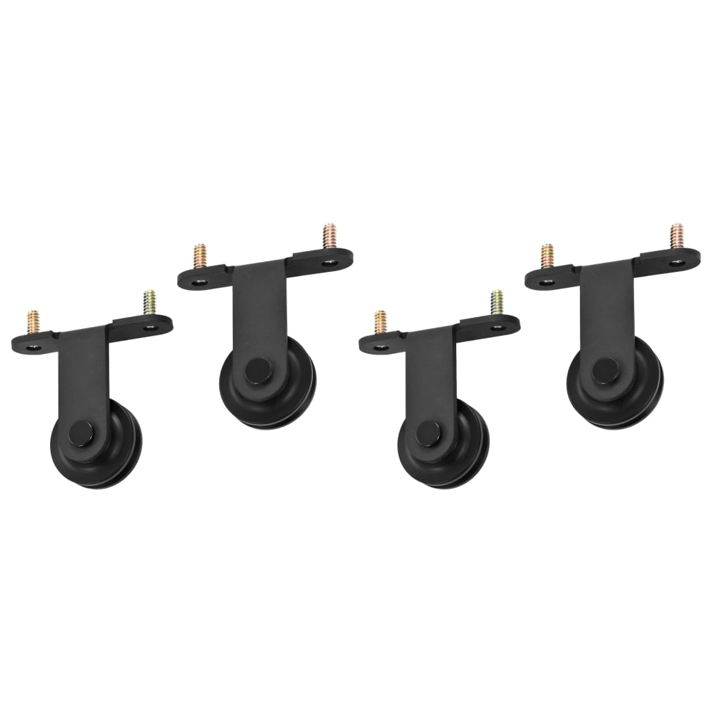 vidaXL Sliding Door Hardware Kits 2 pcs 183 cm Steel Black
