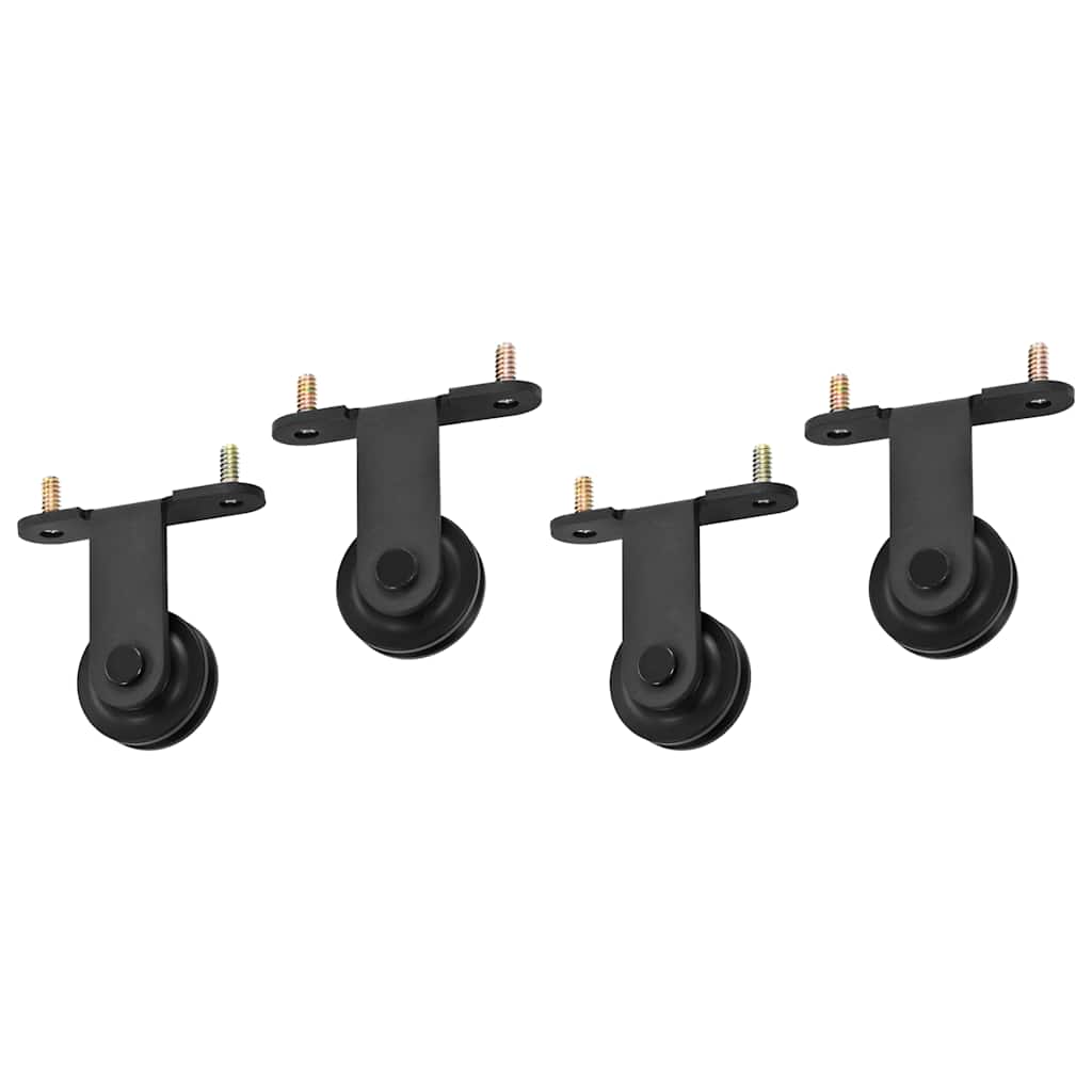 vidaXL Sliding Door Hardware Kits 2 pcs 183 cm Steel Black