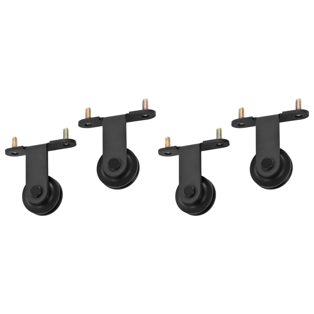 vidaXL Sliding Door Hardware Kits 2 pcs 200 cm Steel Black