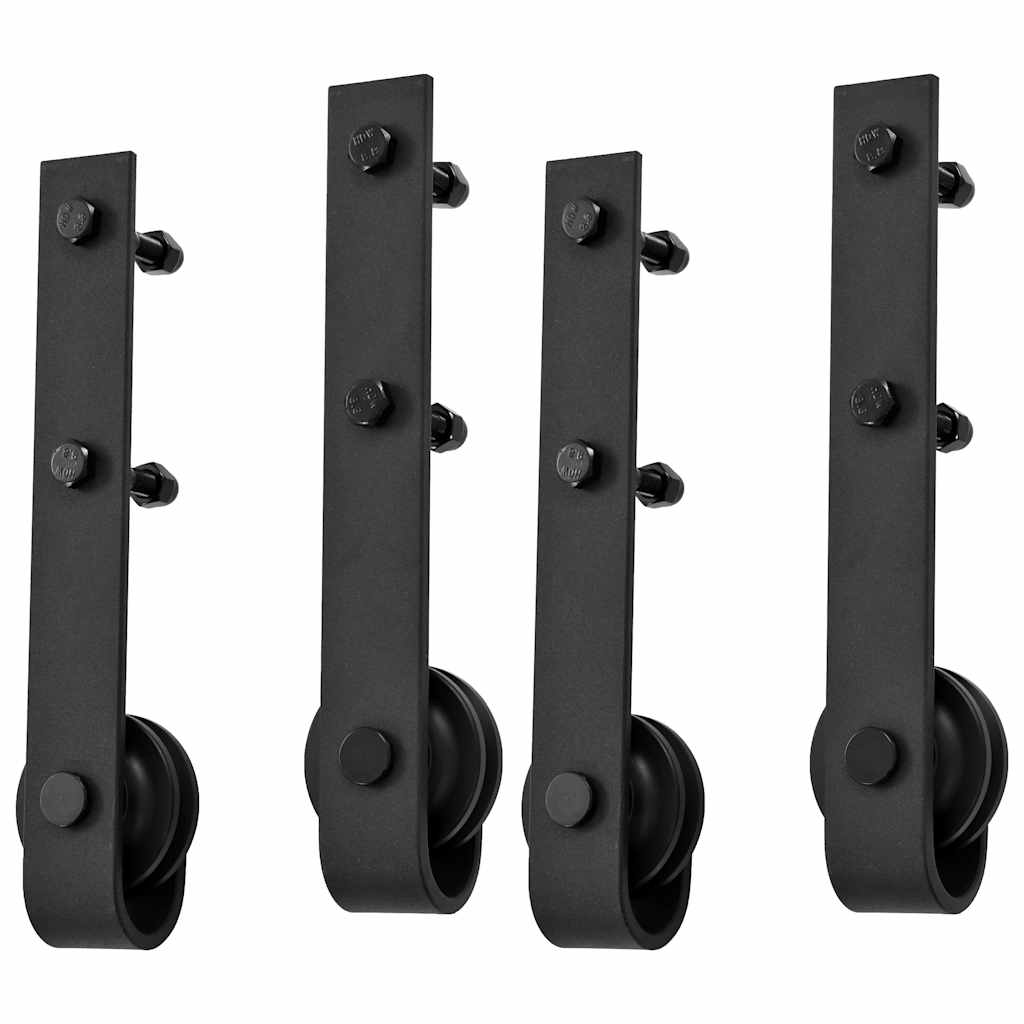 vidaXL Sliding Door Hardware Kits 2 pcs 200 cm Steel Black