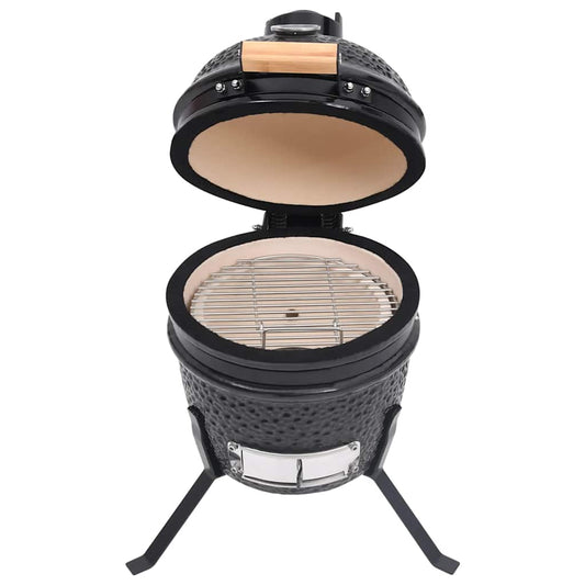316093 vidaXL 2-in-1 Kamado Barbecue Grill Smoker Ceramic 56 cm Black