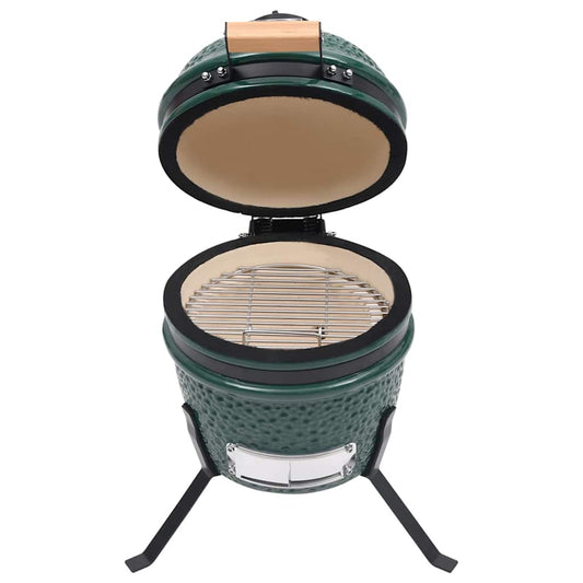 316094 vidaXL 2-in-1 Kamado Barbecue Grill Smoker Ceramic 56 cm Green