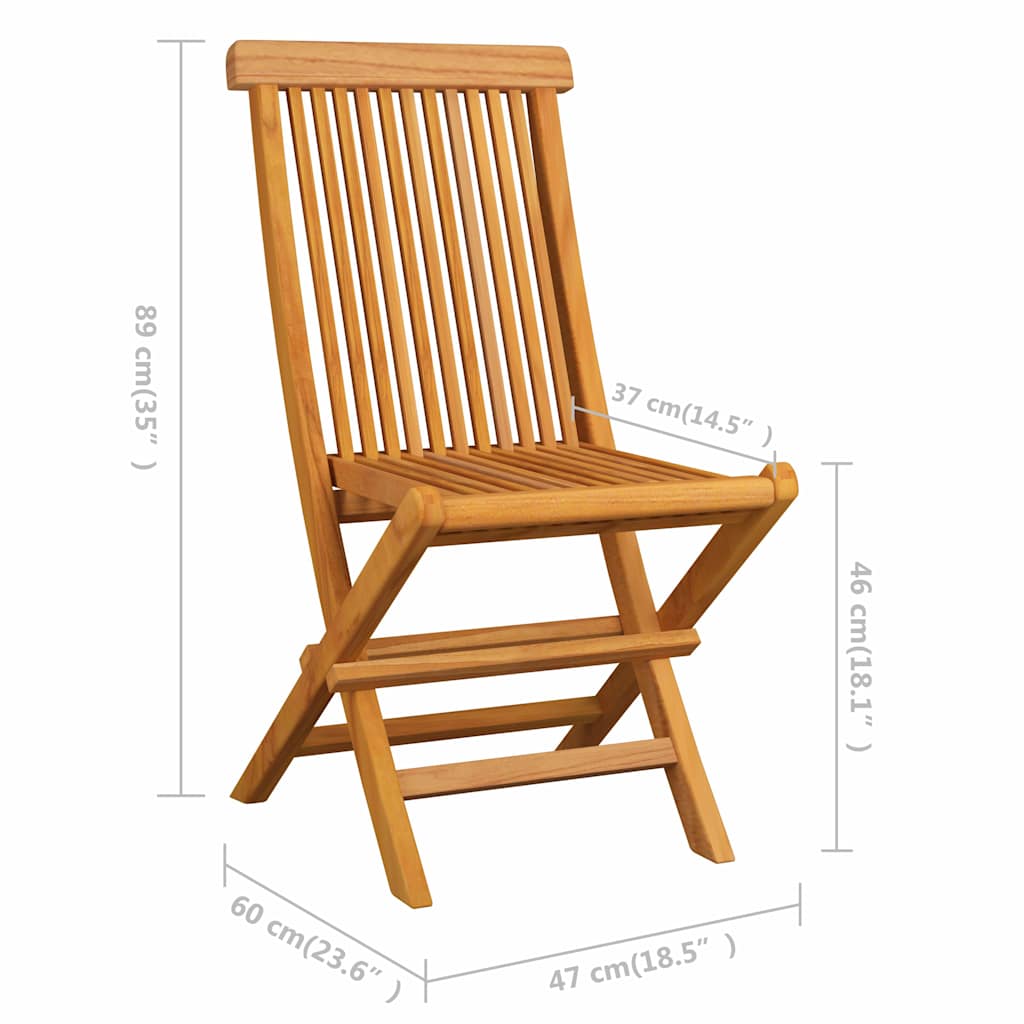 vidaXL Folding Chairs 6 pcs Solid Teak Wood