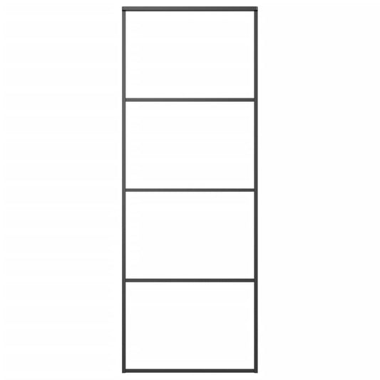 149479 vidaXL Sliding Door Aluminium and ESG Glass 76x205 cm Black