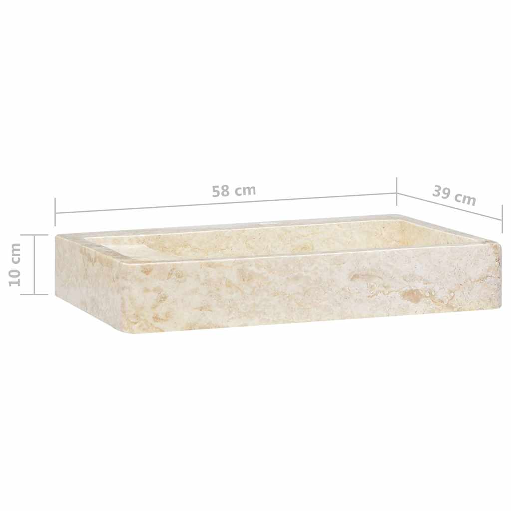 149159 vidaXL Sink Cream 58x39x10 cm Marble