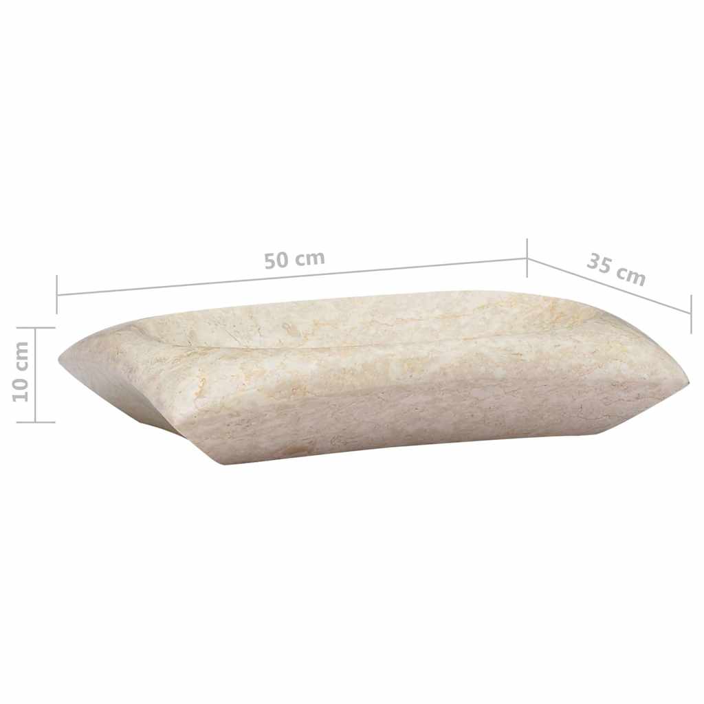 vidaXL Sink Cream 50x35x10 cm Marble