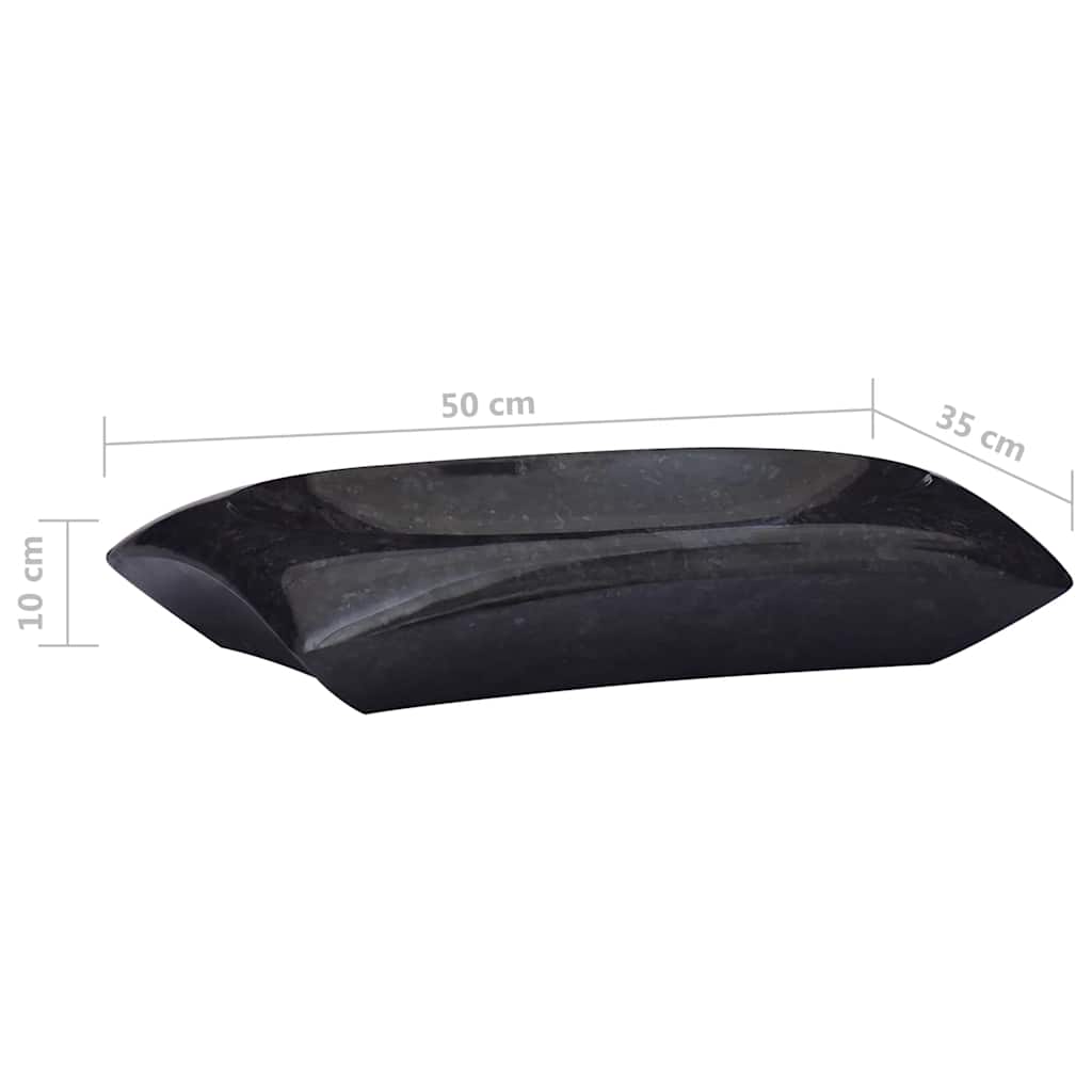 vidaXL Sink Black 50x35x10 cm Marble