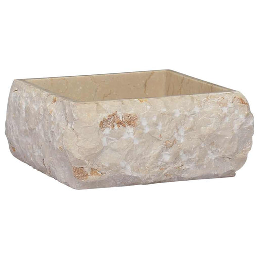 149174 vidaXL Sink Cream 30x30x13 cm Marble
