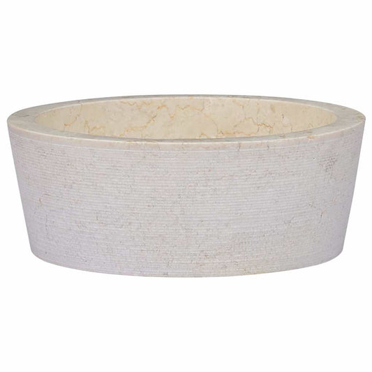 149177 vidaXL Sink Cream Ø40x15 cm Marble