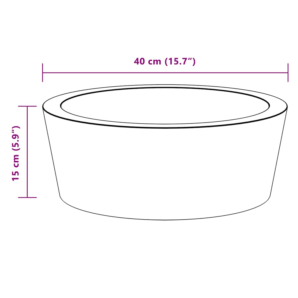 vidaXL Sink Grey Ø40x15 cm Marble