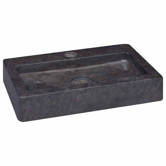 vidaXL Wall-mounted Sink Black 38x24x6,5 cm Marble