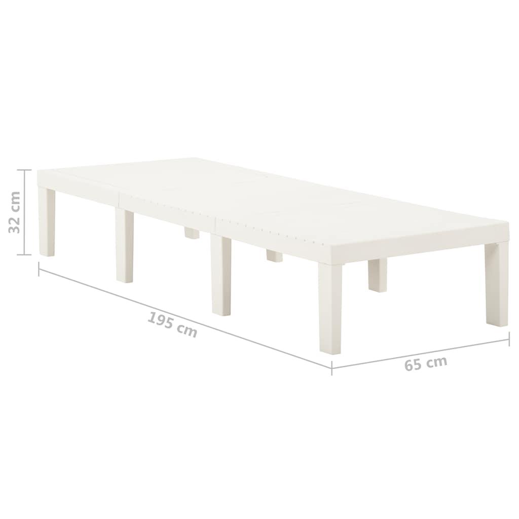 315826 vidaXL Sun Lounger Plastic White