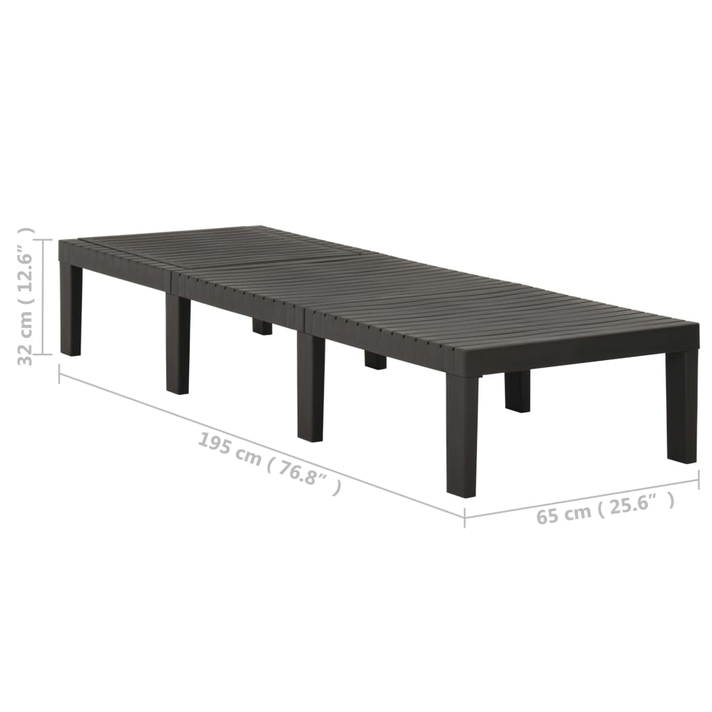 315827 vidaXL Sun Lounger Plastic Anthracite