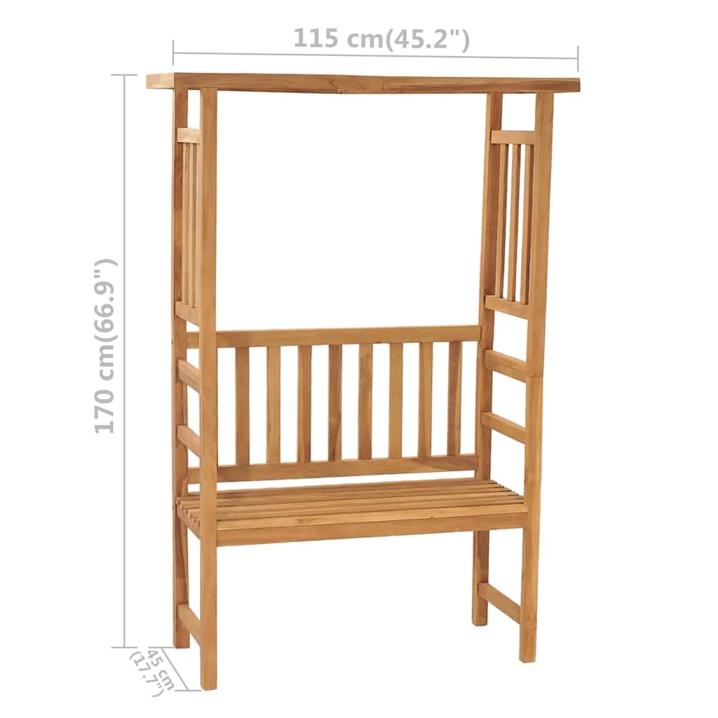 316170 vidaXL Garden Bench with Pergola 115 cm Solid Teak Wood