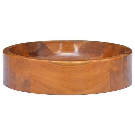 326159 vidaXL Basin Solid Teak Wood Φ40x10 cm