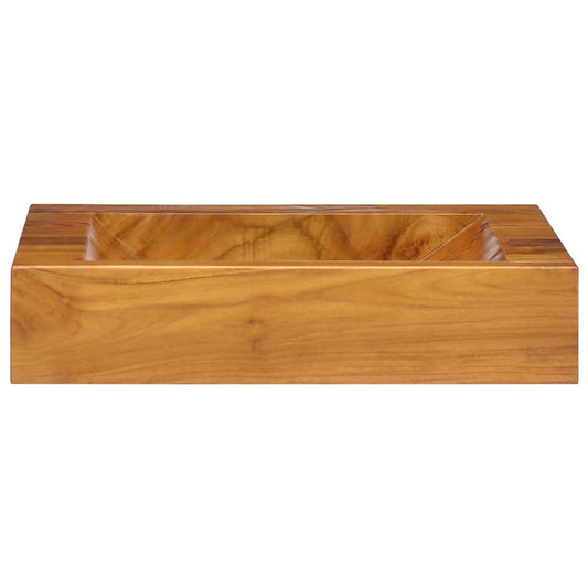 326163 vidaXL Basin Solid Teak Wood 50x35x10 cm