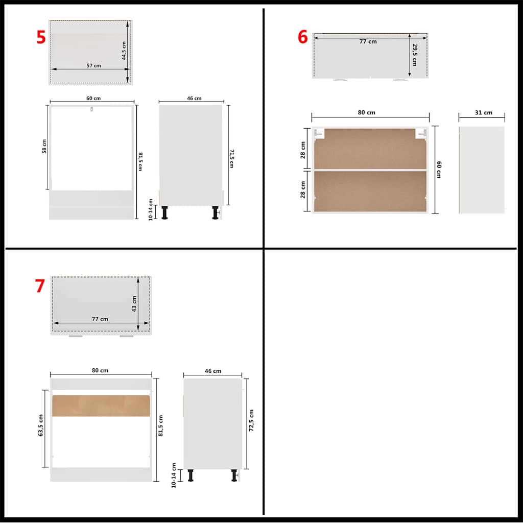 vidaXL 7 Piece Kitchen Cabinet Set Lyon White Engineered Wood