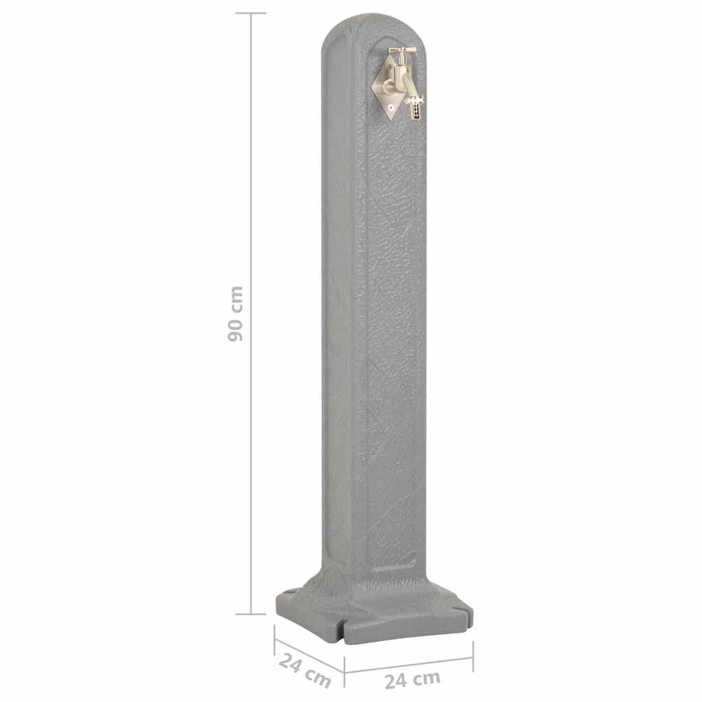 316183 vidaXL Garden Tanker with Faucet Light Grey Stone Look