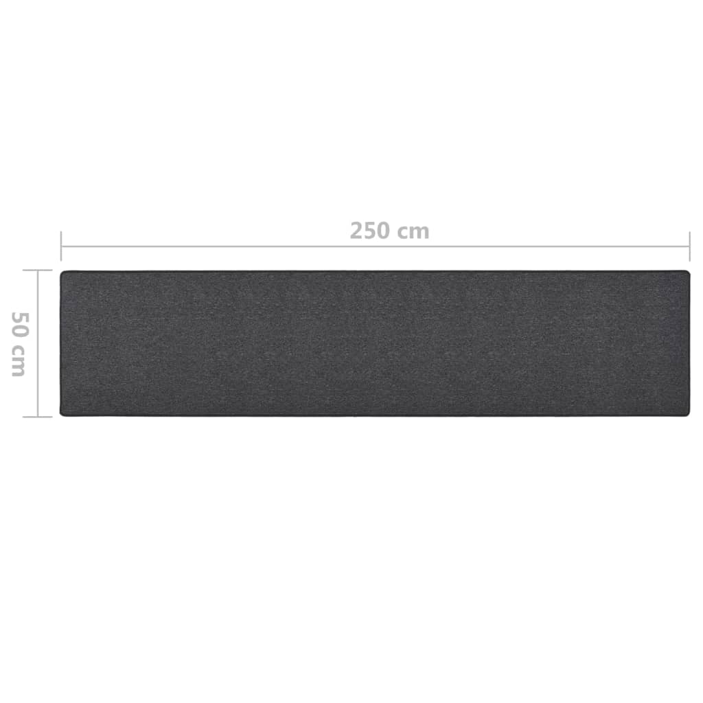vidaXL Carpet Runner | Anthracite | 100% Polypropylene | 50x250 cm | Non-slip