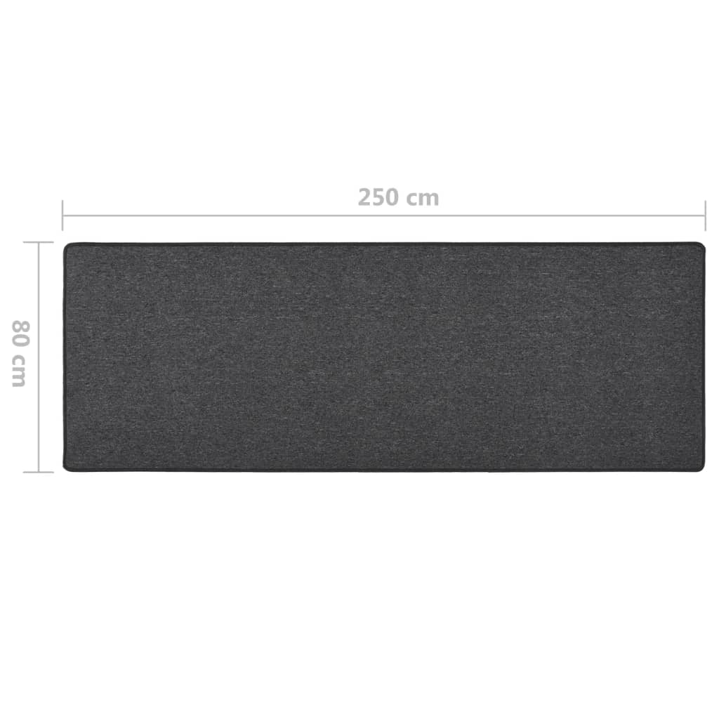 vidaXL Carpet Runner | Anthracite | 100% Polypropylene | 80 x 250 cm | Non-slip
