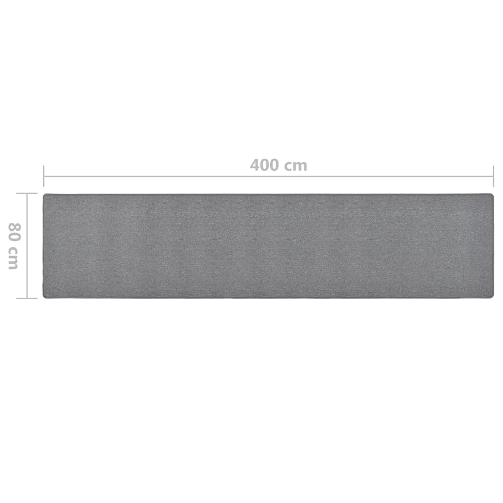 vidaXL Carpet Runner | Dark grey | 100% polypropylene | 80x400 cm