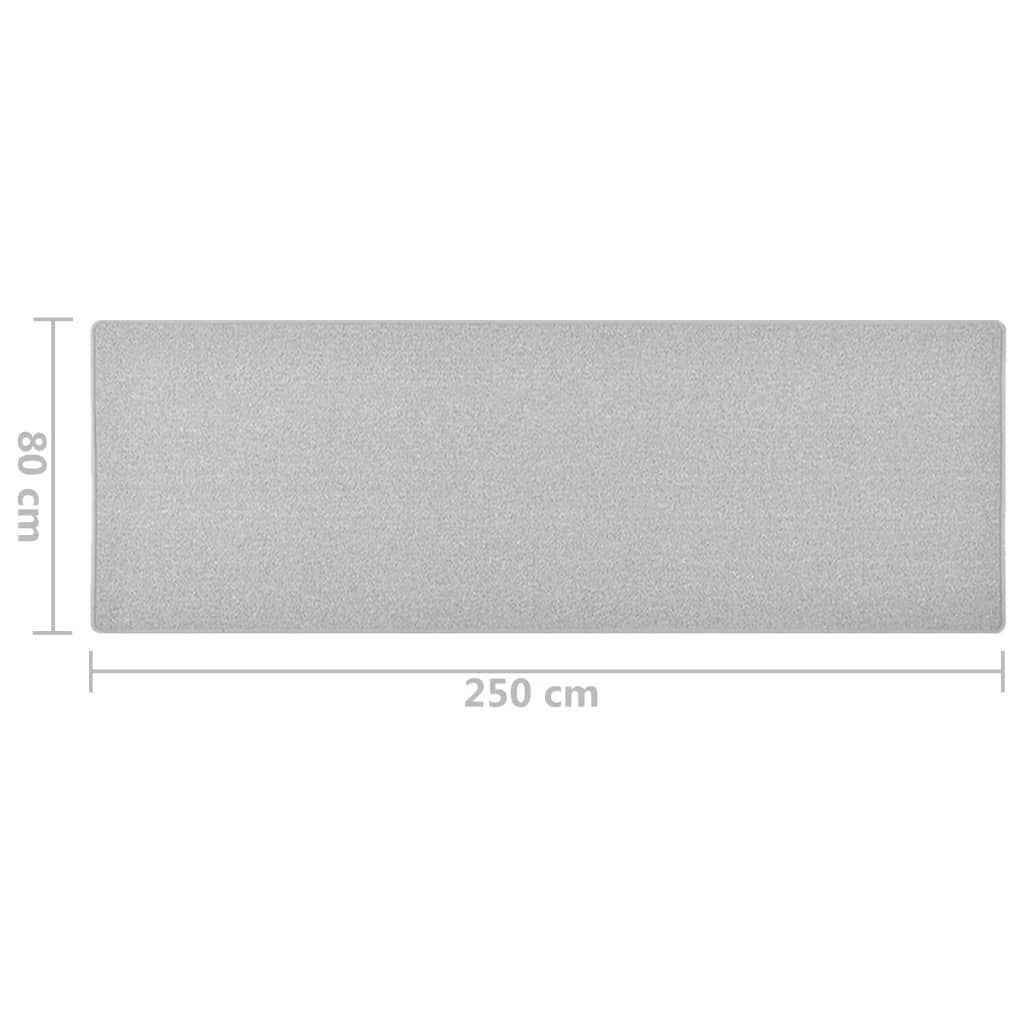 vidaXL Carpet Runner | Light Grey | Needle-punched fabric (100% polypropylene)
