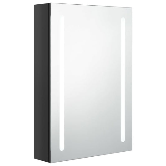vidaXL Bathroom Cabinet | Shining black | MDF with melamine finish, glass