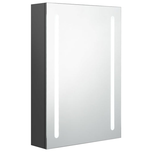 vidaXL Bathroom Cabinet | Grey | MDF with Melamine Finish, Glass | Medium