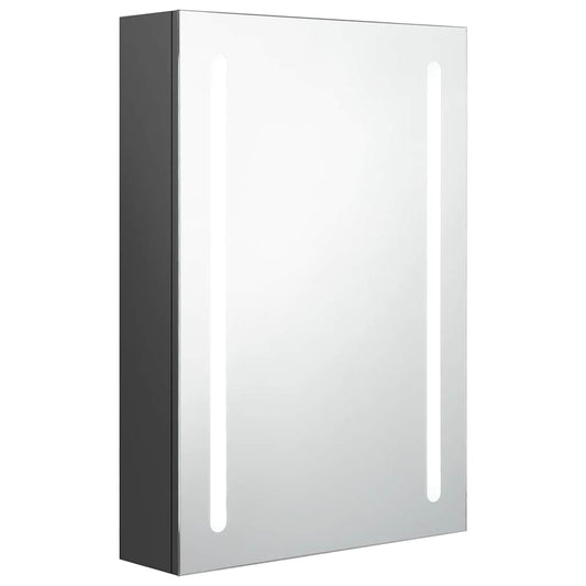 vidaXL LED Bathroom Mirror Cabinet Grey 50x13x70 cm