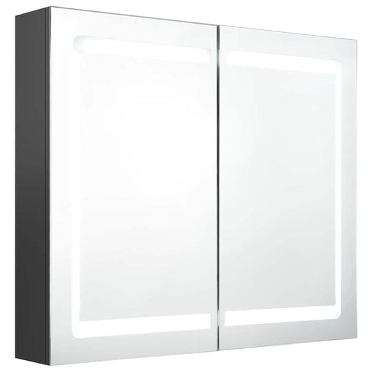 vidaXL LED Bathroom Mirror Cabinet Grey 80x12x68 cm
