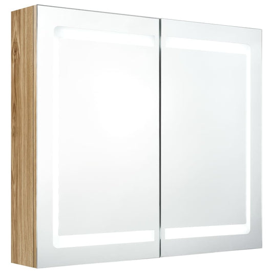 vidaXL Bathroom Cabinet | Oak | MDF with melamine finish, glass | Medium