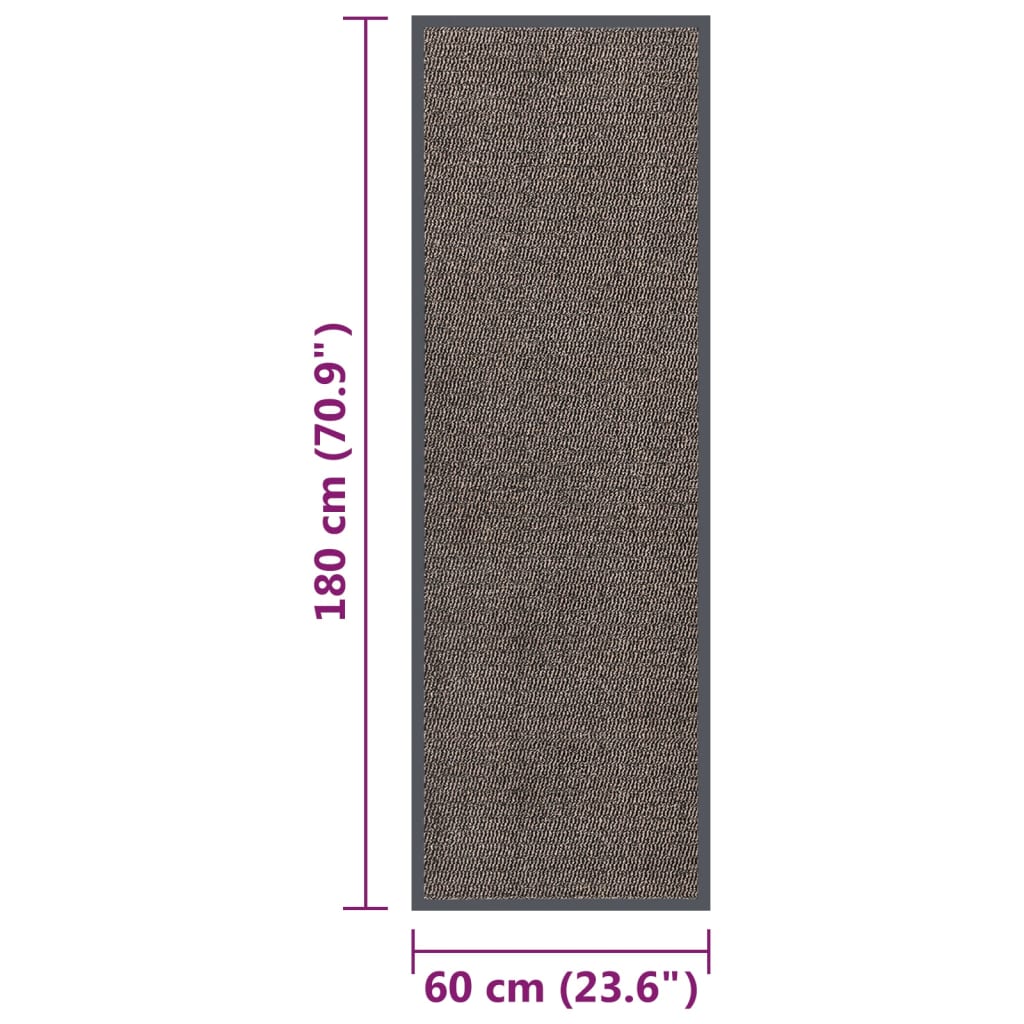 vidaXL Doormat Tufted 60x180 cm Dark Brown
