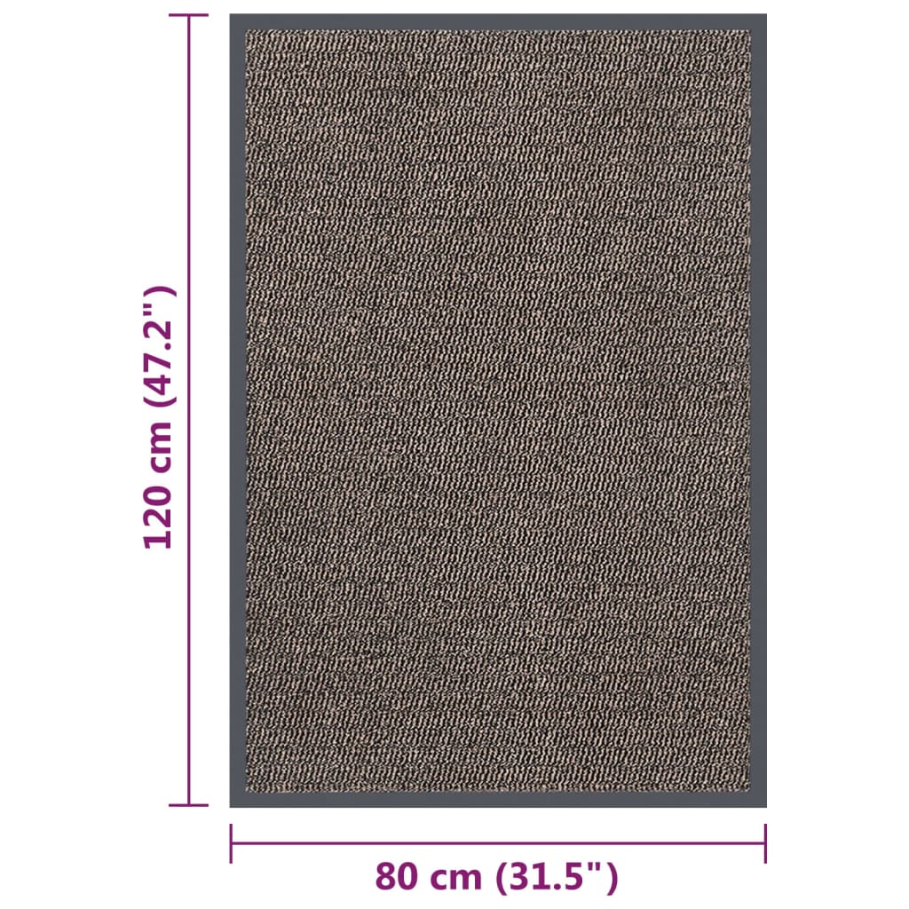 vidaXL Doormat Tufted 80x120 cm Dark Brown