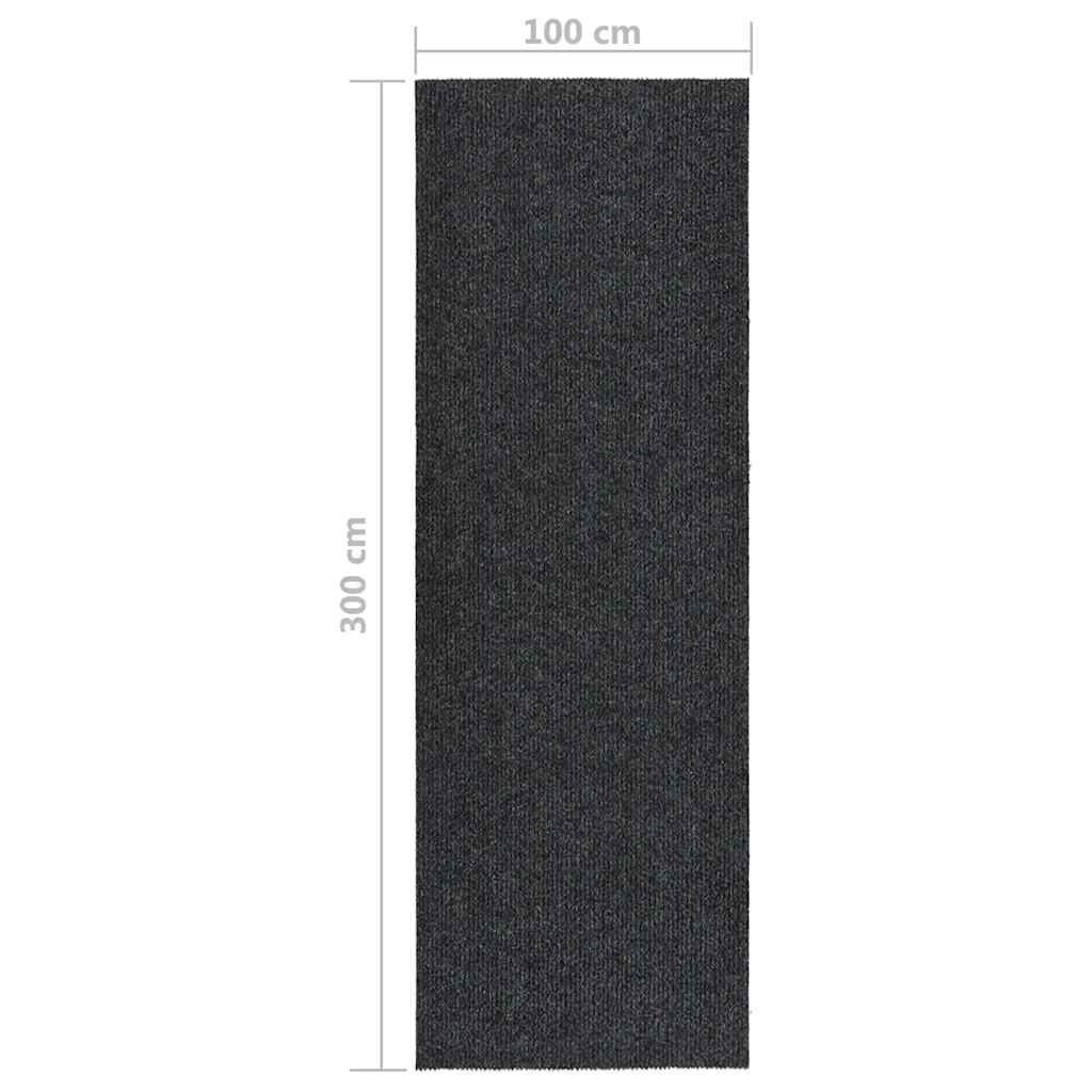 vidaXL Carpet Runner | Anthracite | 70% PP, 30% PES | 100 x 300 cm | Non-slip