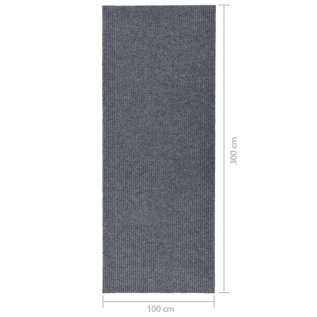 vidaXL Carpet Runner | Grey | 70% PP, 30% PES | 100x300 cm | Sound-Absorbing